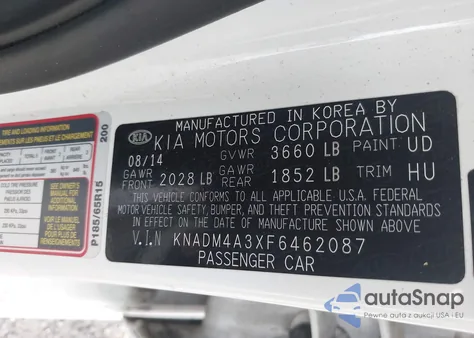 2015 Kia Rio Lx from USA, damaged, VIN KNADM4A3XF6462087